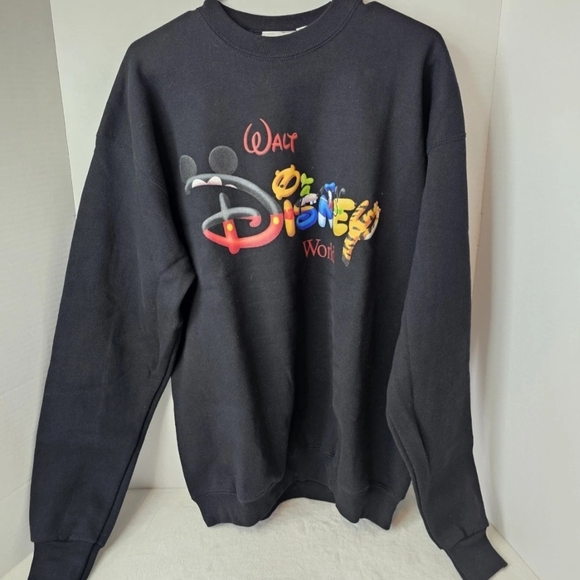 Disney Other - Vintage 90's Walt Disney World Graphic Sweatshirt Large Black Soft Crewneck USA